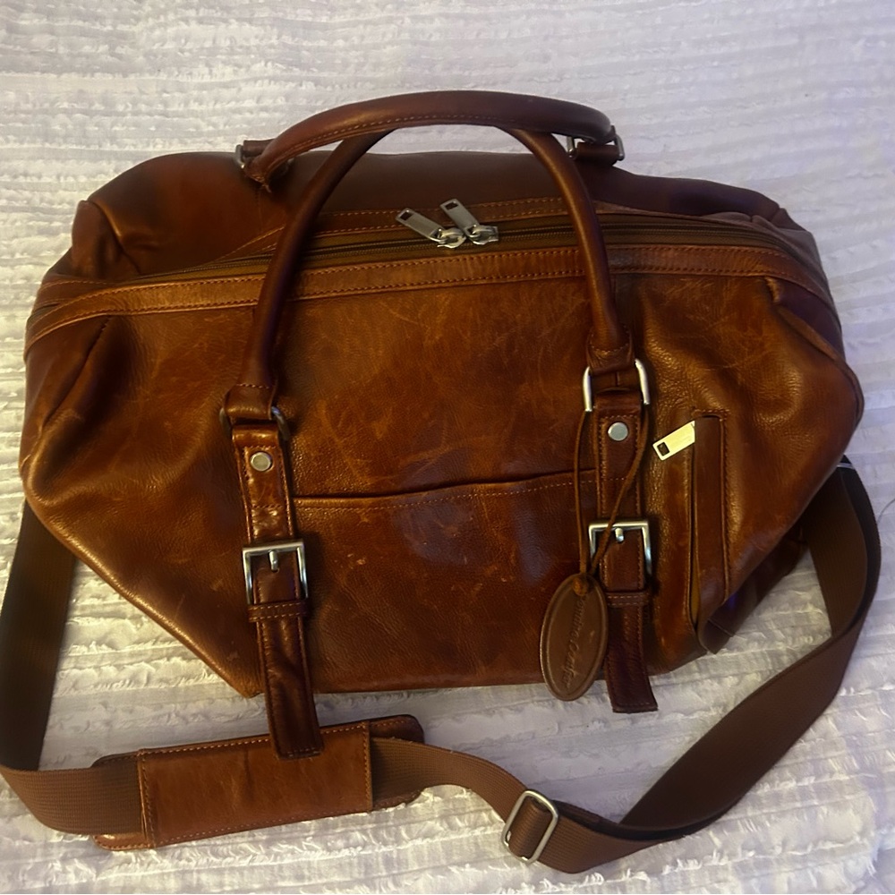Wilsons Leather Rich Brown Duffel Bag